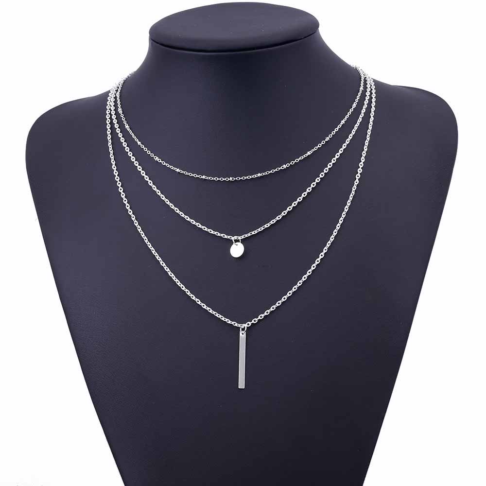 Copper Bead & Sequin Multi-layer Women's Necklaces
