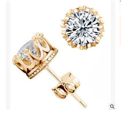 Korean Crown Stud Earrings