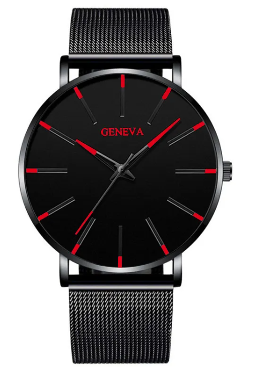 Metallic Geneva Strap Watch