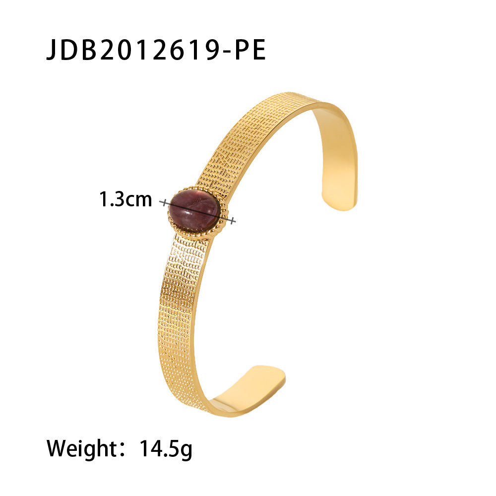 Zirconia Gold-Plated Stainless Steel Bracelets