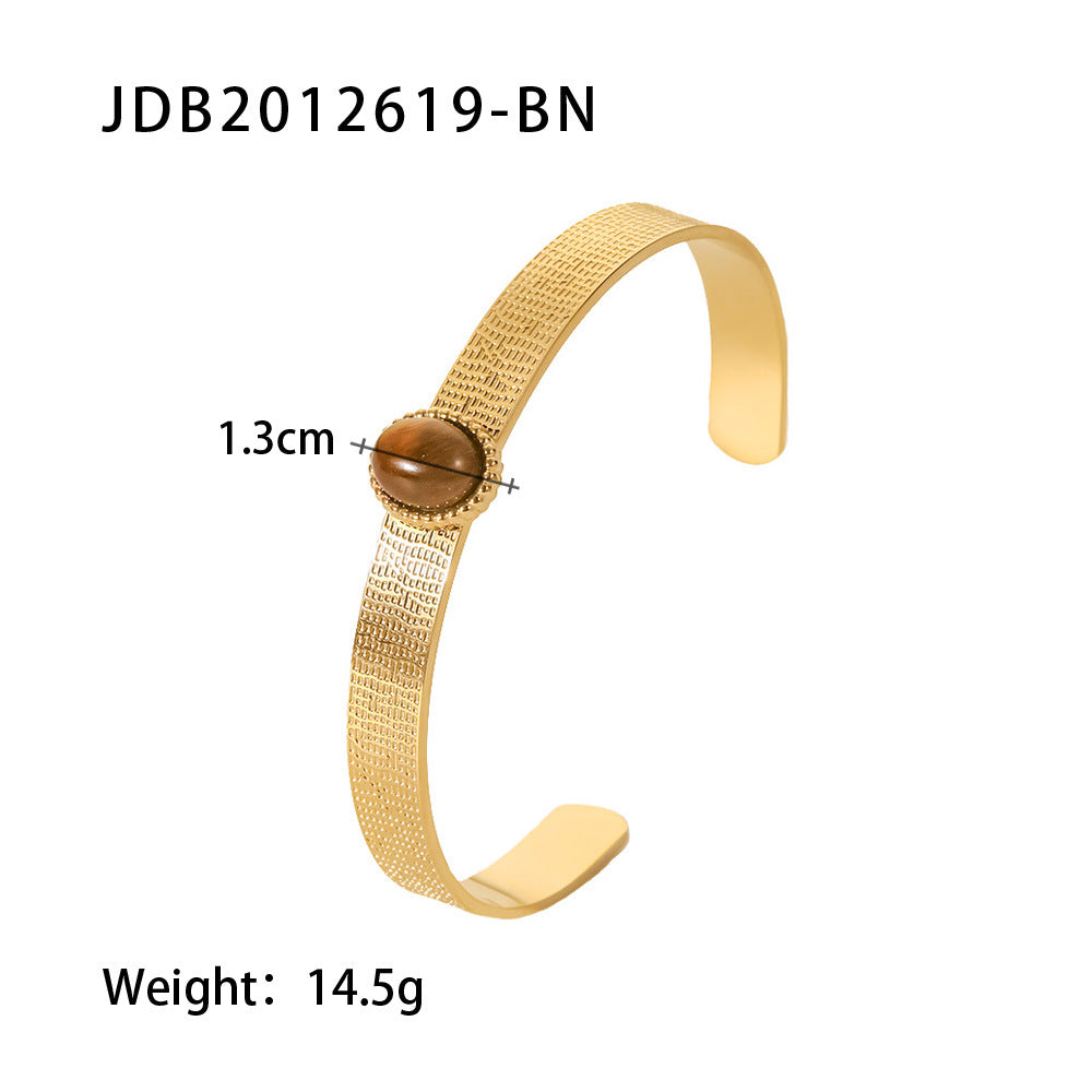 Zirconia Gold-Plated Stainless Steel Bracelets