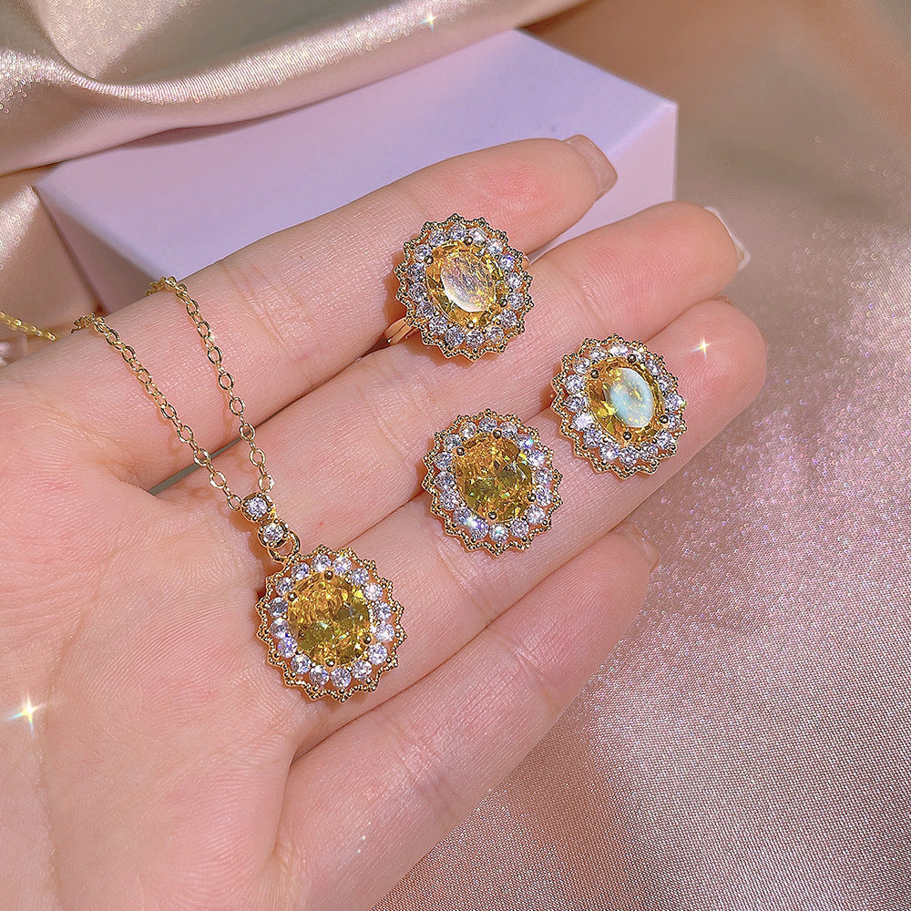 Citrine Inlay Jewelry Set