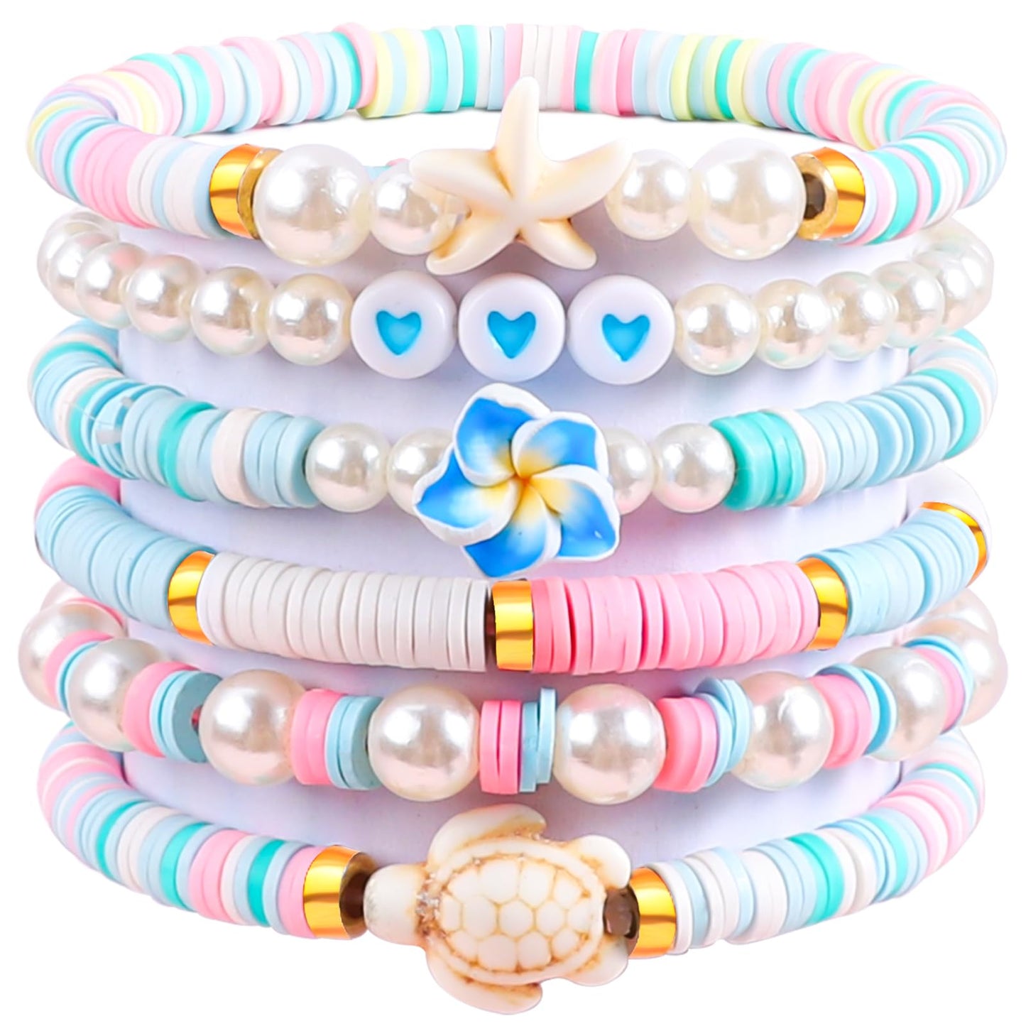 Sunset Clay Bead Bracelet Set
