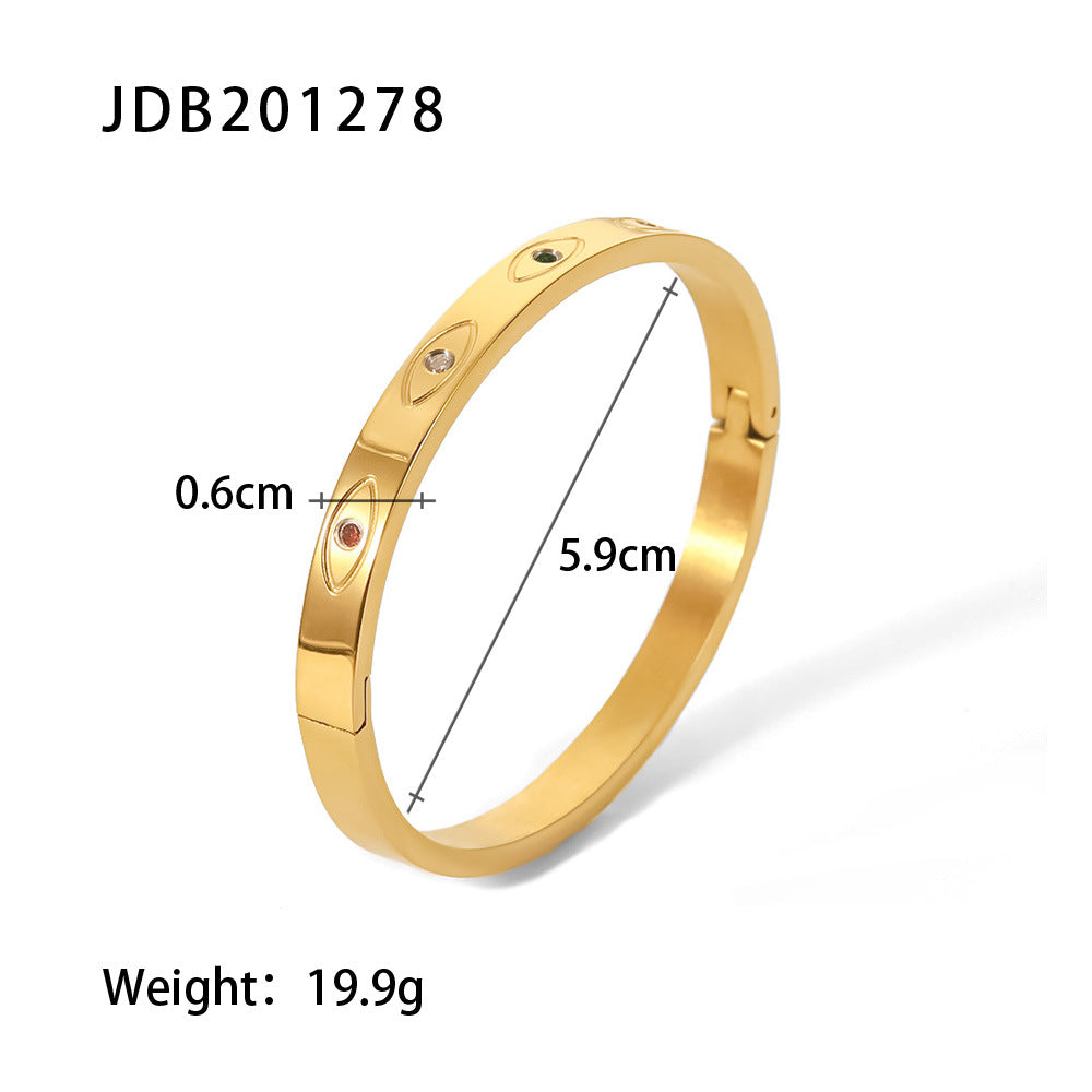 Zirconia Gold-Plated Stainless Steel Bracelets
