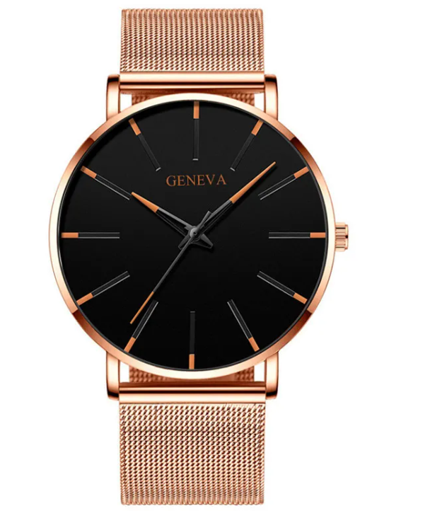 Metallic Geneva Strap Watch