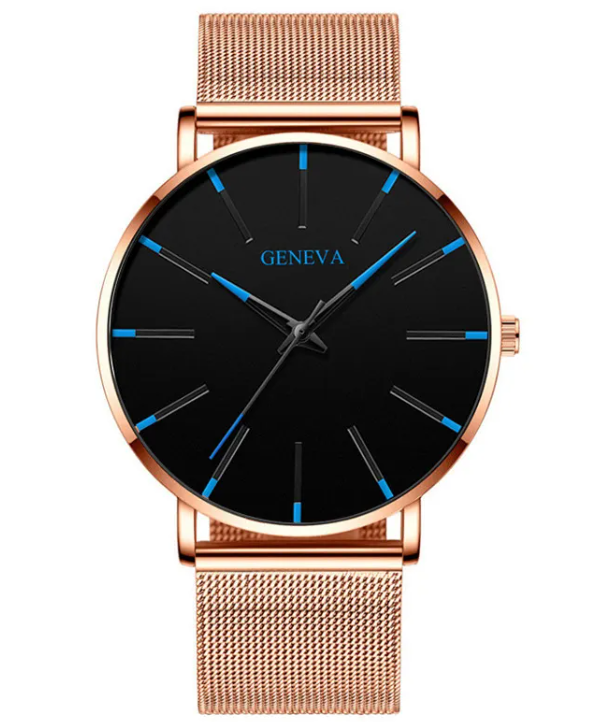 Metallic Geneva Strap Watch