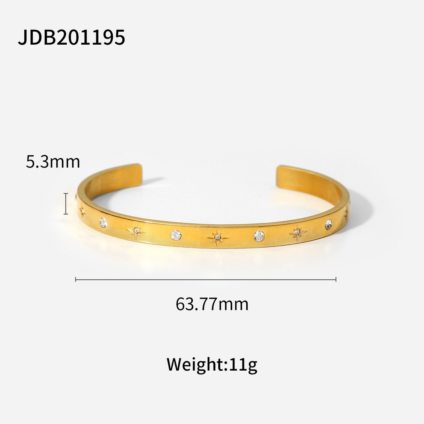 Zirconia Gold-Plated Stainless Steel Bracelets
