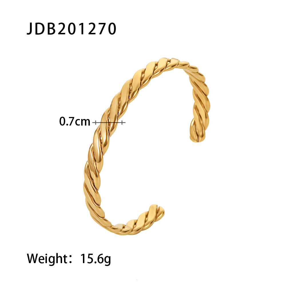 Zirconia Gold-Plated Stainless Steel Bracelets