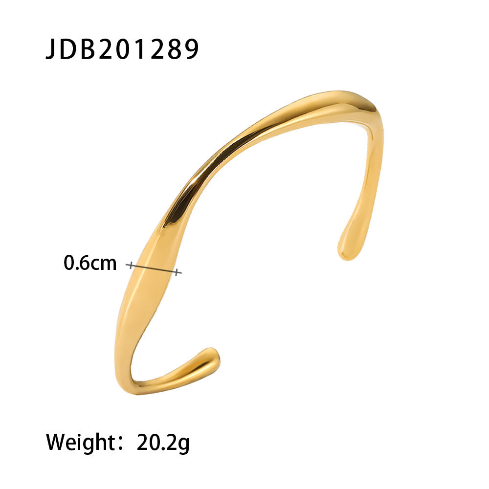 Zirconia Gold-Plated Stainless Steel Bracelets
