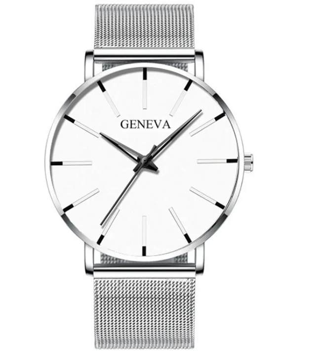Metallic Geneva Strap Watch