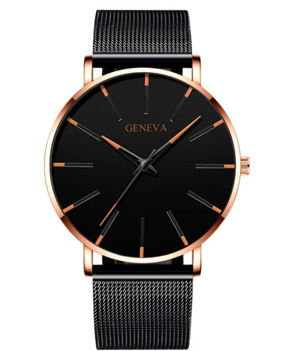 Metallic Geneva Strap Watch