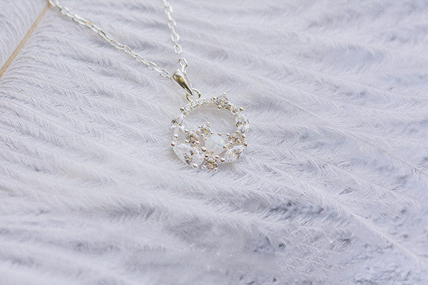 Opal Flower Necklaces