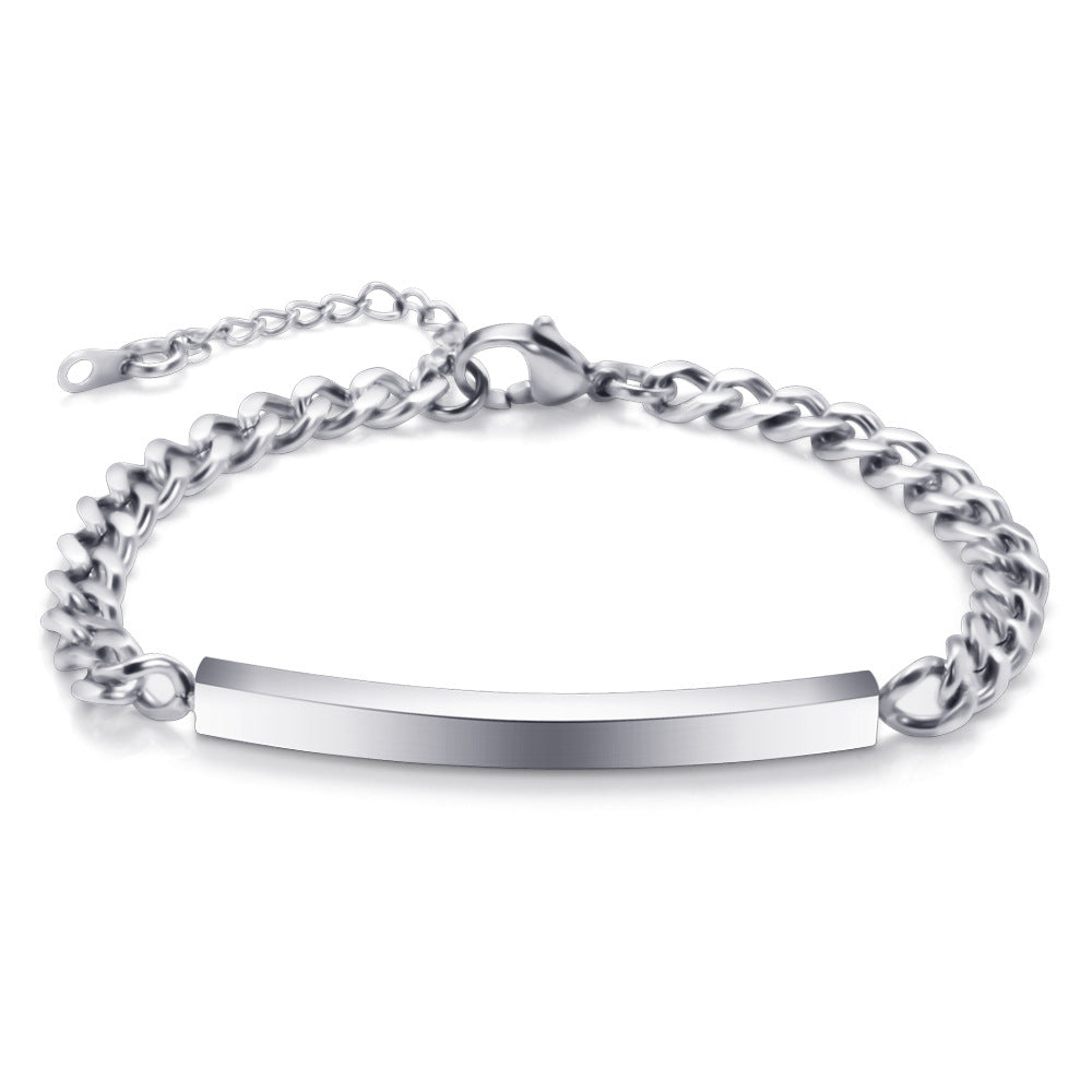 Laser Engraved Titanium Steel Couple Bracelets