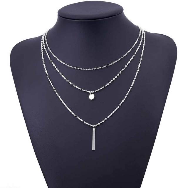 Copper Bead & Sequin Multi-layer Women's Necklaces
